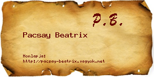 Pacsay Beatrix névjegykártya